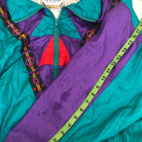Vintage 90s matching Teal & Purple Track Suit Sz M - Picture 8 of 8